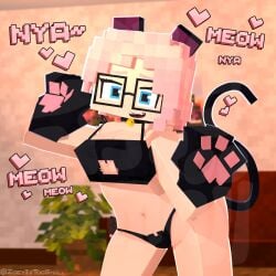 1female 1girls 2026 3d animal_ears bare_shoulders bell_collar blue_eyes boob_window boobs breasts cat_ears cat_tail cleavage collar cubic_breasts english_text eyewear facing_viewer female female_artist female_only freckles freckles_on_face front_view glasses handwear heart_symbol legs_apart light-skinned_female light_skin mine-imator minecraft mojang mouth_open neckwear open_mouth pink_hair pink_hair_female solo solo_female standing tagme tail text tits zoey_(zoeyistoosmall) zoey_is_too_small