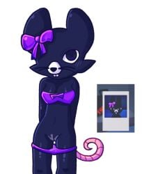 animal_hospital blushing boobs bow_ribbon bra breast_peek first_porn_of_character kottiechii looking_at_viewer panties_around_leg panties_down purple_bow pussy_juice rat_ears rat_tail roblox roblox_game self_upload shiny_skin tagme wet wet_pussy