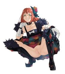 1girls clothed clothing female female_only fire_emblem fire_emblem_engage light-skinned_female light_skin nintendo no_panties panette_(fire_emblem) pomelomelon solo