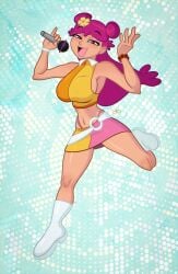 1girls ami ami_onuki breasts cartoon_network hi_hi_puffy_amiyumi jumpdriiver looking_at_viewer smiling solo