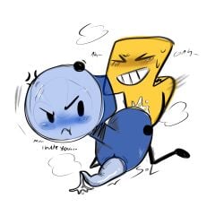 battle_for_dream_island bfdi big_penis blush cum embarrassed fanny_(bfdi) lightning_(bfdi) object_shows sex thrusting