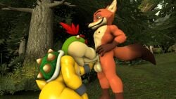 3d 3d_(artwork) bara blowjob bowser_jr. chubby cub disney gay homieyoshi male male/male mario_(series) mario_bros nick_wilde nintendo oral super_mario_bros. zootopia