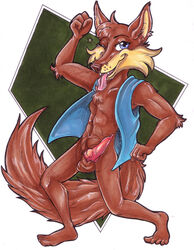 anthro big_bad_wolf helicopter-dick hi_res knot little_red_riding_hood_(copyright) male_focus male_only meatspin ocelotfire one_eye_closed saban's_grimm_fairy_tales_little_red_riding_hood smile spinning_penis tongue wink