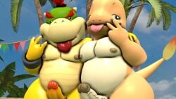 3d 3d_(artwork) bara bowser_jr. charmander chubby cub erection homieyoshi male mario_(series) mario_bros nintendo pokemon super_mario_bros.