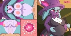 1boy 1girls absurd_res anthro before_and_after big_breasts big_thighs bouncing bouncing_on_penis breasts clothing covered_mouth cowgirl_position cum cum_in_uterus cum_inside dress enjoying_pregnancy feline feline_humanoid female fur furry hat headgear headwear hi_res huge_ass huge_thighs human_on_anthro impregnation katress male ovum pal_(species) palphilia palworld penetration penis penis_in_pussy pink_eyes pocketpair pregnant pregnant_belly pregnant_female pussy riding riding_penis sperm_cell sperm_meets_ovum thick_hips thick_thighs thighs vaginal_penetration video_games wallpaper watermark witch witch_costume witch_hat x-ray zaviel