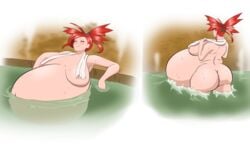 1girls alpha_channel ass back belly big_belly big_hair breasts cross-crescent fat female female_only flannery_(pokemon) huge_belly huge_breasts human human_only hyper hyper_belly inflation nipples nude onsen pokemon pokemon_oras pokemon_rse ponytail pregnant red_hair sideboob thick_thighs voluptuous water wide_hips