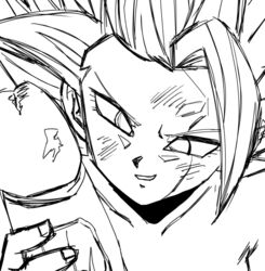 1girls breasts caulifla dragon_ball dragon_ball_super female handjob head-cha-la long_hair male penis saiyan spiky_hair super_saiyan super_saiyan_2