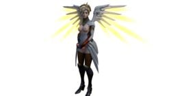 1futa 3d armor blizzard_entertainment breasts dickgirl erection functionally_nude futa_only futanari handjob intersex itsmorti looking_at_viewer mercy nipples overwatch partially_clothed penis penis_grab solo testicles transparent_background white_background wings