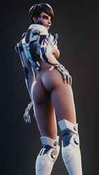 1girls 3d ass breasts brown_hair female female_only overwatch overwatch_2 overwatch_archives solo sombra talon_sombra wunder