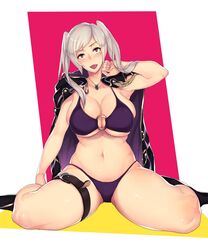 bikini female fire_emblem fire_emblem_awakening fire_emblem_heroes huge_breasts messatsu_tan robin_(female)_(summer)_(fire_emblem) robin_(fire_emblem) robin_(fire_emblem)_(female) twintails white_hair