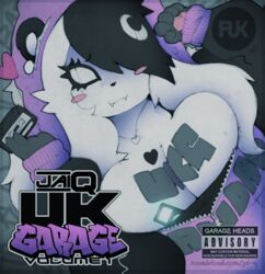 anthro audio_cassette bear big_breasts breasts cleavage cleavage_overflow clothed clothing cover female heart hoodie huge_breasts ipod luna_paws mammal panda smutbunny solo streetwear urban