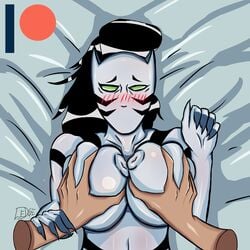 ava_ayala bed_sheet breast_grab female male marvel marvel_comics sirledge spider-man_(series) ultimate_spider-man white_tiger_(marvel)