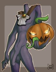 candylady demon dullahan flaccid headless male male_only no_humans penis pumpkin solo standing