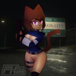 1girls breasts cosplay female fkimnsfw gameoverse kit_(gameoverse) nude pussy resident_evil tagme