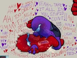 among_us among_us_(series) among_us_purple among_us_red cum dialogue internal_cumshot internal_view penetration penis vaginal_penetration