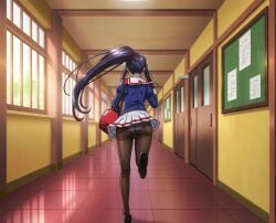 amaya_haruko big_ass big_butt maken-ki! panties pantyhose running school_uniform schoolgirl upskirt