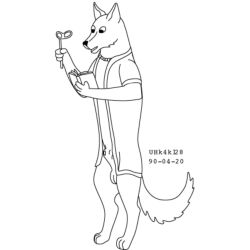 1990 1:1 animal_genitalia anthro balls black_and_white book canid canine clothing dated eyewear fur genitals glasses holding_eyewear holding_glasses holding_lorgnette holding_object jewelry lorgnette male mammal monochrome necklace reading sheath simple_background solo standing tail topwear urbanhermit white_background