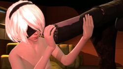 1animal 1girls 3d animal_genitalia animal_penis animated blindfold breasts erect_nipples handjob horse horse_penis horsecock male naked nier:_automata riot007 sound source_filmmaker stimulation tagme video white_hair yorha_2b zoophilia