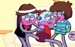 2026 3boys 4_fingers after_kiss animate_inanimate background bald benson benson_dunwoody blush brown-haired_male brown_hair cartoon_network cartoony cel_shading completely_nude completely_nude_male couch couch_sex detailed_background fingering french_kiss frown frowning gay gay_sex glasses gumball_machine half-closed_eyes hand_on_chin hand_on_head headband indoor indoors indoors_sex itamigao kiss legs_spread living_room long_hair long_hair_male looking_at_another looking_at_partner male/male/male male_only mediocre_art motion_lines no_genitals no_visible_genitalia non-human nude nude_male pleasure_face pleasured pussy_juice regular_show saliva saliva_string seductive seductive_look self_upload selfcest signature sitting sitting_on_couch slim_arms slim_legs smile smiling stairs sweater sweater_only table tank_top tank_top_only threesome time_machine time_paradox tongue_out toony triangle_nose yaoi