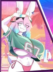 1boy big_breasts bikini breasts busty_boy cleavage gta_vi_cover_girl huge_breasts male_with_breasts peanut_butter_(theycallhimcake) tagme theycallhimcake thick_thighs vice_city_cover_girl vrchat wide_hips
