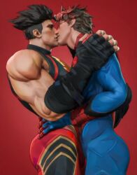 animated animation big_ass boys bubble_ass bubble_butt gay grabbing_ass iron_fist kissing male male_only marvel marvel_comics marvel_rivals spider-man tagme tight_clothing tight_fit tight_pants tights video