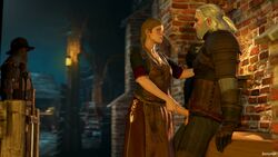 1girls 2boys 3d balls beard blacksmith blonde_hair bomyman braid cd_projekt_red clothed female forge geralt_of_rivia hand_on_penis handjob initiative looking_at_another looking_at_partner male outdoors pale-skinned_female pale-skinned_male pale_skin penis public_sex scar the_witcher the_witcher_(series) the_witcher_2 the_witcher_3:_wild_hunt white_hair yellow_eyes yoana