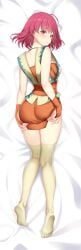 1girl ass ass_focus ass_grab dakimakura_pose green_thighhighs large_breasts looking_at_viewer lyria_(tear_ring_saga) nabunabu necklace purple_hair red_eyes tear_ring_saga tear_ring_saga:_utna_heroes_saga thighhighs thighs
