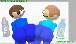 2boys 3d ass ass_on_ass big_ass big_butt black_eyes brown_hair butt dave_(moldygh) dave_and_bambi_mod david_(grantare) fat_ass fat_butt friday_night_funkin fully_clothed gatorade huge_ass huge_butt legendofthefingers looking_at_another male male_only prisma3d text thick_ass thick_butt