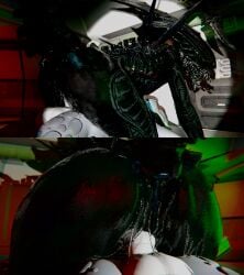 absurd_res alien alien_(franchise) anthro balls bodily_fluids butt comic cowgirl_position dominant dominant_female dragon duo female female_on_top from_front_position genital_fluids genitals glistening glistening_body hi_res interspecies larger_female male male/female male_on_bottom mikeyrenders multiple_angles mythological_creature mythological_scalie mythology on_bottom on_top penetration penis pinned scalie sex size_difference smaller_male submissive submissive_male vaginal vaginal_fluids vaginal_penetration vulva xenomorph xenomorph_queen xero_(captainscales)