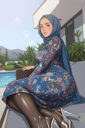 ai_generated female hijab hijabi pantyhose selfie selfie_pose tanned tanned_female tanned_skin