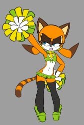 annoyed_expression brat bratty cheerleader cub female female_only high_heels marine_the_raccoon miniskirt skimpy_clothes solo sonic_(series) tagme thigh_highs thighhighs wayesh