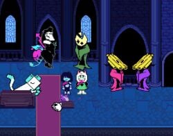 animated bulge_through_clothing deltarune deltarune_chapter_5 fucked_from_behind gif sprite_edit tasque_manager_(deltarune) virovirokun