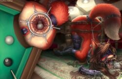 2026 anthro anthro_penetrated anus arms_tied ball bdsm bending_of_the_rectum billiard_ball billiard_ball_in_ass billiard_cue billiard_table biped blindfold bondage bound brown_hair butt canid canine collar detailed_background digital_media_(artwork) digitigrade dildo ear_piercing ear_ring fangs female female_anthro female_penetrated fox fur furniture gaechan gag gaping gaping_anus gold_(metal) gold_tooth hair hairy_vulva hi_res inside jamie_(novaduskpaw) legs_tied long_hair mammal object_in_ass objectification penetration piercing pussy_tape raised_tail red_body red_fox red_fur ring_gag ring_piercing sex_toy solo speculum speculum_in_ass spread_anus spreading table tail tape teeth true_fox white_body white_fur