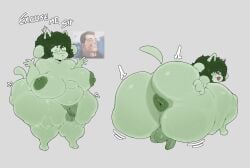 2d 2d_(artwork) 2d_artwork ass asshole big_ass big_breasts breasts color colored deltarune dog_girl english_text excuse_me_sir_(the_boys) fanart funny furry furry_female furry_only glasses green_asshole green_body green_cock green_hair green_skin huge_ass huge_breasts jelitrixx meme meme_reference penis tail thick_thighs undertale