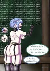all_three_holes anal_insertion anal_object_insertion anal_x-ray ass big_ass big_breasts black_gloves blue_hair blush bondage bound bound_wrists breasts byleth_(fire_emblem) chains chastity_belt classroom collar crying dildo dildo_gag dildo_harness dildo_in_ass dildo_in_mouth dildo_in_pussy dildo_penetration female female_chastity female_only femsub fire_emblem fire_emblem:_three_houses freehershey gag gagged gloves large_breasts large_buttplug light_blue_hair lingerie marianne_von_edmund nintendo nipples padlocks posture_collar sideboob skindentation solo solo_female submissive submissive_female tears thighhighs thighs topless triple_penetration writing x-ray yellow_eyes