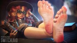 3d accurate_art_style animated barefoot clothed cross_earrings earrings feet foot_fetish gilf glasses handjob jolene_(south_of_midnight) loop looping_animation mature old_woman older_female soles south_of_midnight steamy_feet switchlaid tagme video