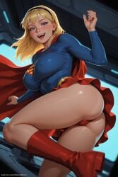 ai_art ai_generated art cartoon_art dc honeywaifu nsfw supergirl thick_women
