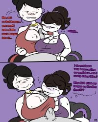 1boy 2022 2girls anon asian asian_female blush clothing dialogue incest jaiden_animations jaiden_dittfach jaidens_mom licking licking_penis lynn_dittfach milf mob_face mother_and_daughter necklace paizuri penis penis_lick ponytail short_hair slobbyslapper smile sssir sssir8 straight sweat tank_top text threesome white_skin