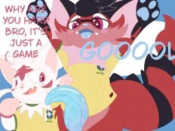 2026 4:3 absurd_res black_paws blue_mouth blue_nose blue_pawpads blue_penis blush brazil brazil_national_football_team clothing domestic_cat eeveelution eyewear felid feline felis fifa fin frill_(anatomy) fur generation_1_pokemon genitals glasses hi_res liv_retro_(vaporeon) looking_at_genitalia male mammal markings neku_(razuneku) nintendo open_mouth pawpads penis pink_body pink_fur pokemon pokemon_(species) raised_hand razuneku red_body red_eyes red_fur red_mouth red_tail slit_penis star_eyes striped_markings striped_tail stripes tail tail_markings tapering_penis text two_tone_tail uniform vaporeon white_body white_fur white_paws world_cup