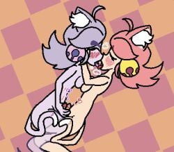 2girls balls breasts deltarune female frotting kissing mad_mew_mew penis suspiciouslaundry tagme undertale