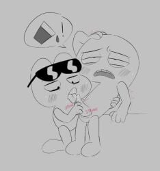 algebralien battle_for_dream_island battle_for_dream_island_again bfb bfdi bfdia blowjob fellatio four_(bfb) licking_penis nine_(bfb) object_shows saliva sunglasses tentacle_penis vadahlivokroz