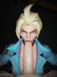 3d 3d_animation animated blonde_hair blowjob blue_eyes duo elsa_bloodstone elsa_bloodstone_(marvel_rivals) inkorax light-skinned_female light-skinned_male light_skin male male/female male_penetrating male_penetrating_female marvel marvel_comics marvel_rivals oral oral_penetration oral_sex sound tagme video