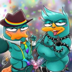 1:1 anthro disney duo father_(lore) father_and_child_(lore) father_and_son_(lore) hi_res incest_(lore) lgbt_pride lgbt_pride_month male male/male mammal monotreme parent_(lore) parent_and_child_(lore) parent_and_son_(lore) perry_the_platypus phineas_and_ferb pj_(platislut) platislut platypus pride_colors rocky_rakoon son_(lore)