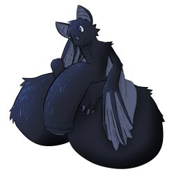 1:1 anthro balls bat bat_ears bat_wings big_balls big_penis black_body black_fur black_penis blue_eyes blue_highlights bored butterfly_sitting claws flaccid fluffy_balls folded_wings foreskin fur genitals grey_claws grey_wings head_on_hand hi_res highlights_(coloring) huge_balls huge_penis humanoid_genitalia humanoid_penis hyper hyper_balls hyper_genitalia hyper_penis male mammal membrane_(anatomy) membranous_wings partially_retracted_foreskin penis shaded simple_background sitting sitting_on_balls sitting_on_own_balls solo thebatsaregay white_background wings