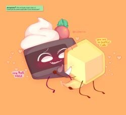 battle_for_dream_island bfdi blush cake_(bfdi) celebrity fan gay hearts loser_(bfdi) male_only object_shows penis precum size_difference yaoi
