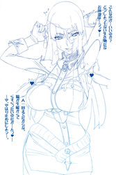 belt breasts bukkake censored clothing condom cum cum_on_body cum_on_breasts cum_on_hair cum_on_upper_body ejaculation facial gloves huge_breasts large_breasts long_hair military military_uniform miniskirt monochrome ogata_mamimi penis selvaria_bles skirt translation_request uniform used_condom valkyria_chronicles valkyria_chronicles_1