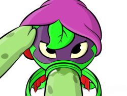 :>= fellatio green_shadow_(pvz) nightcap_(pvz) nightcap_(pvz:h) oral peashooter_(pvz) penis plants_vs_zombies pov saliva sex_slave