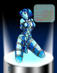 2d arnie00 artificial_intelligence bondage cortana cortana_v2 english_text female female_focus female_only halo_(game) halo_(series) microsoft text