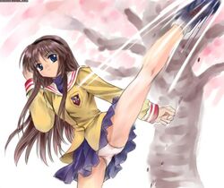 clannad clothing panties skirt straight_hair tagme tomoyo_sakagami