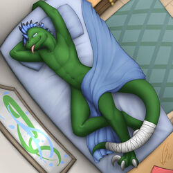 bed furry furry_only gay male raptor tagme zed_(zed)